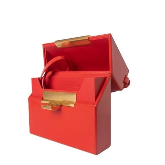 BOTTEGA VENETA Daisy Red Leather Cigarette Structured Crossbody Bag - Picture 7 of 13